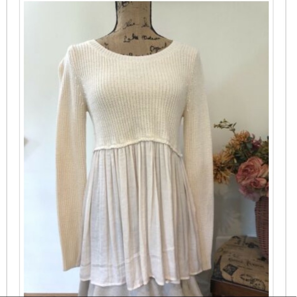 Cream peplum sweater